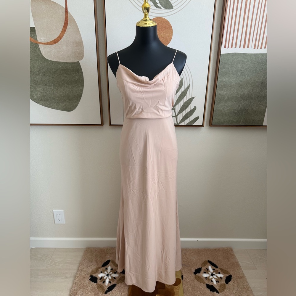 Jenny Yoo Blush Pink Maxi Gown Wedding Guest Dress - Picture 2 of 8